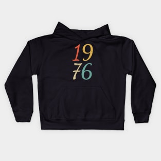 Classic Vintage Style 1976 Birthday Distressed Kids Hoodie